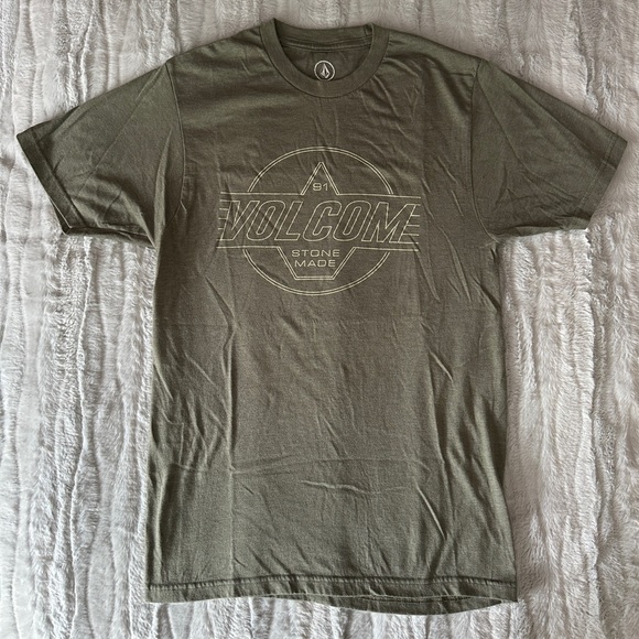 Volcom Olive Green Crew Neck Tee - Picture 1 of 3